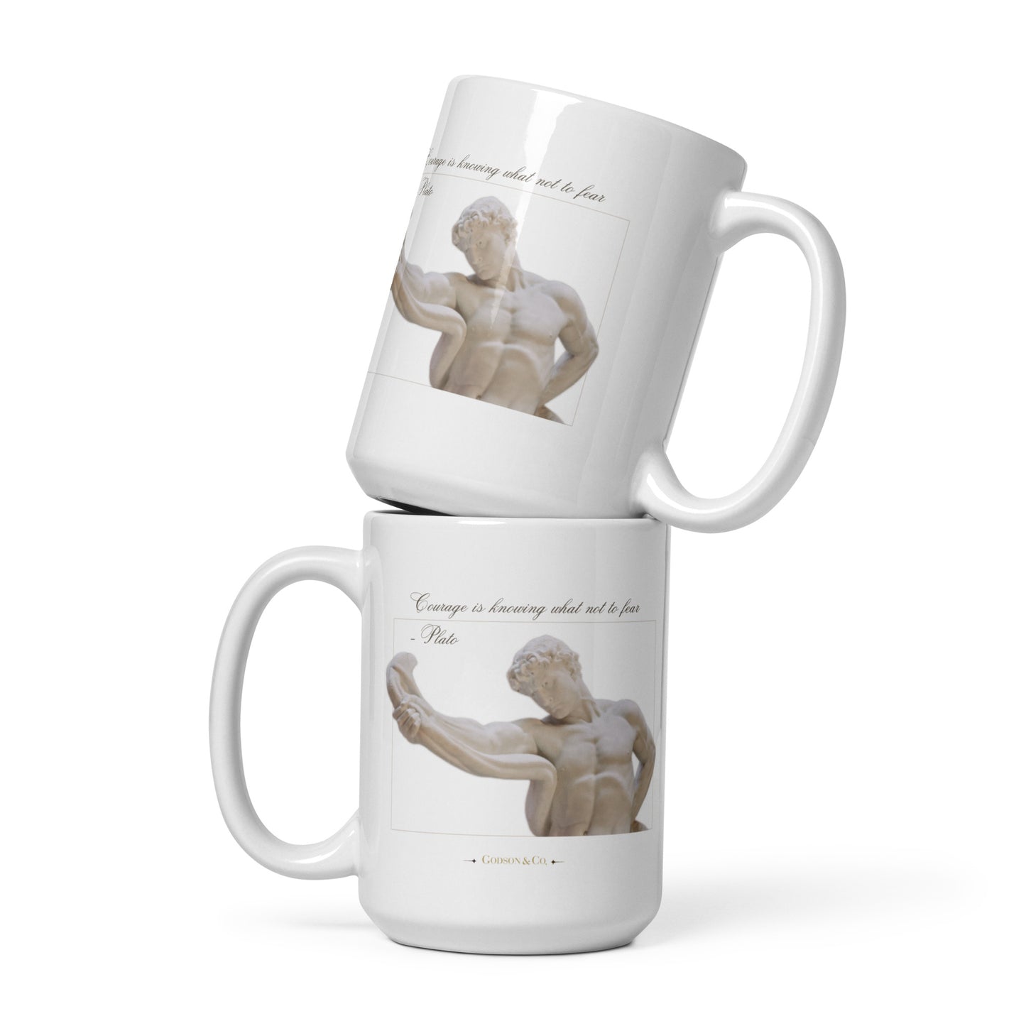 About Courage Glossy Mug in White