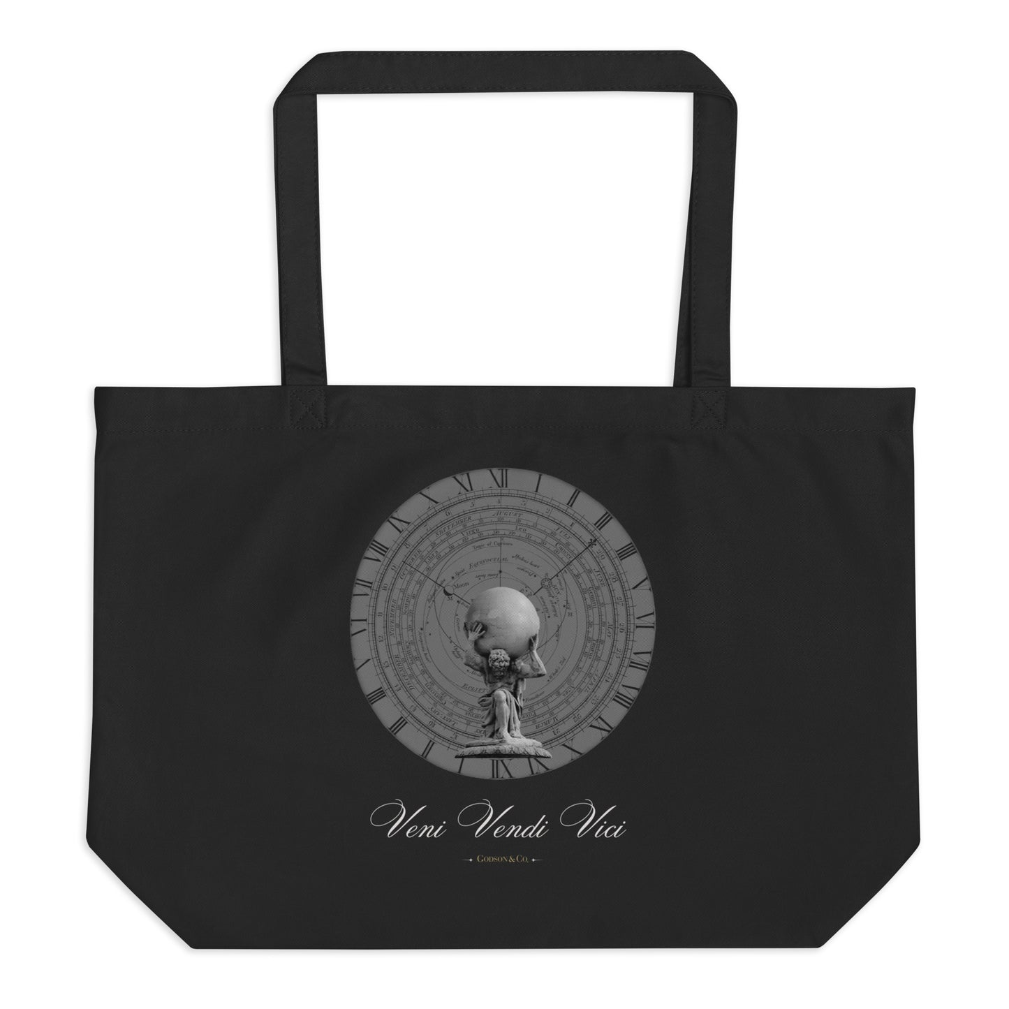 The World Is Yours Black Organic Tote Bag Large