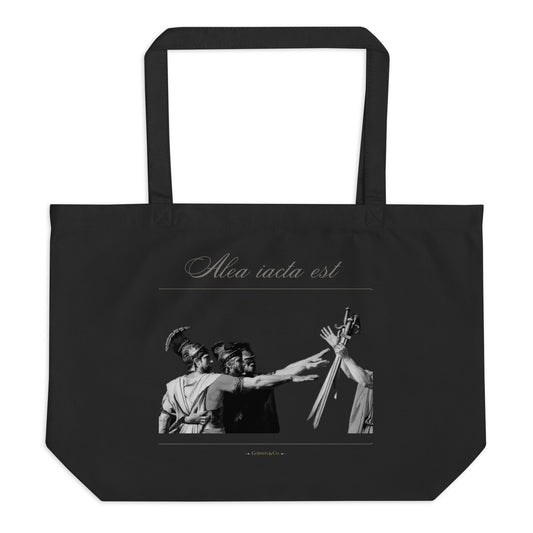 Alea iacata est Organic Black Tote Bag Large