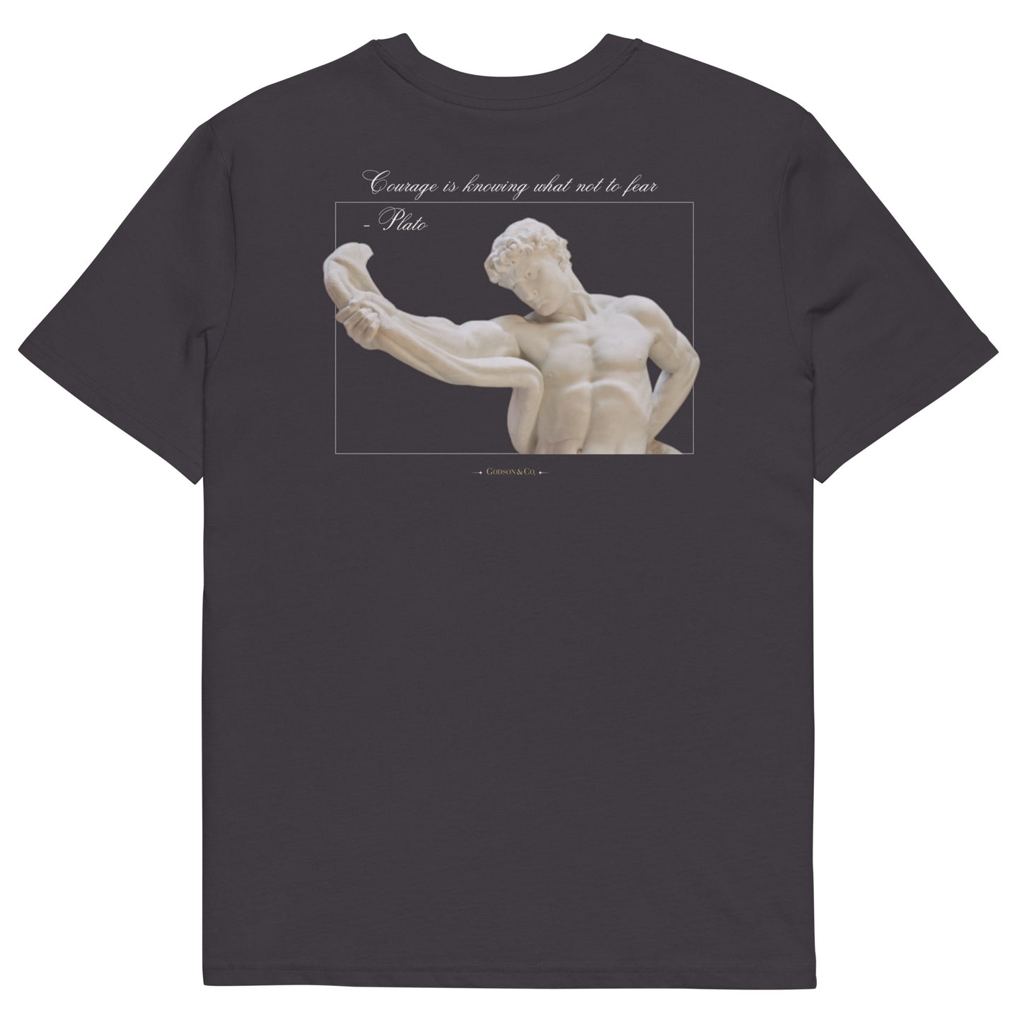 About Courage Organic Cotton Dark T-shirt
