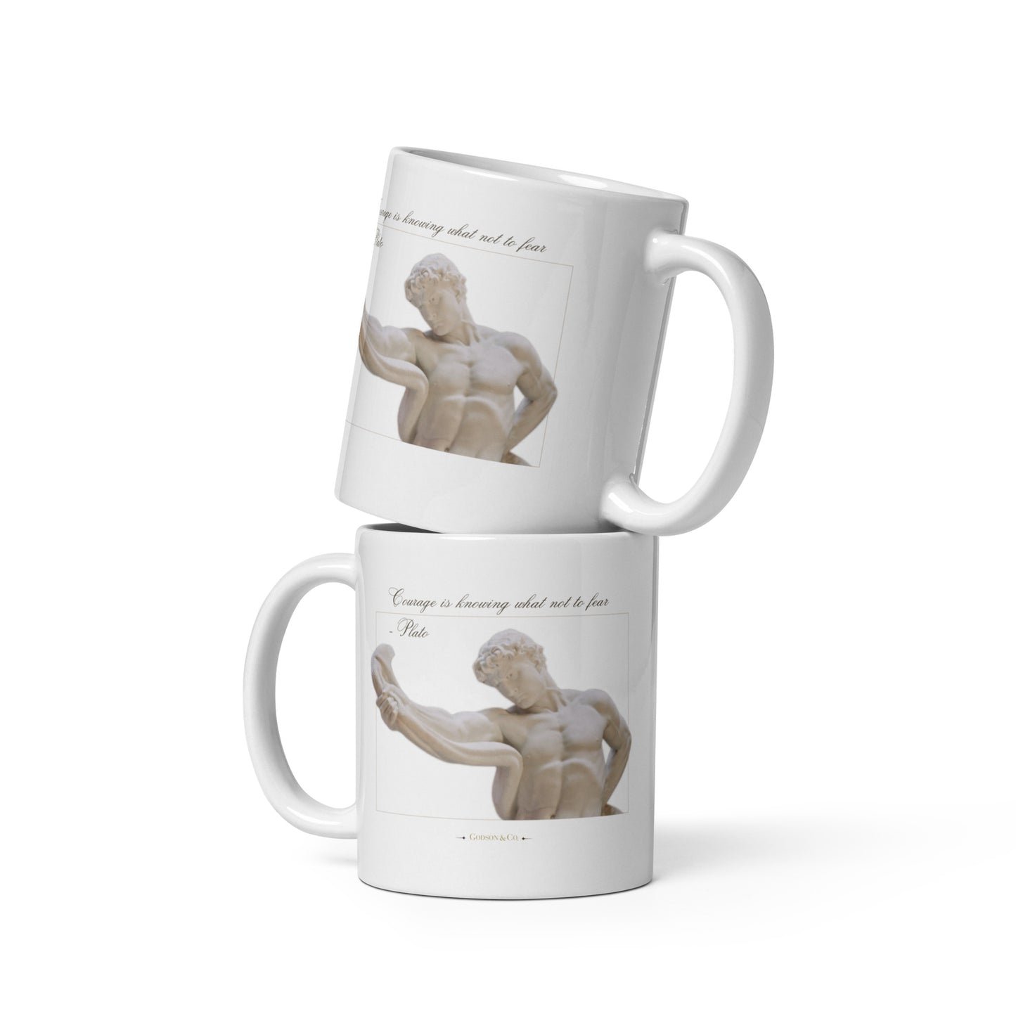 About Courage Glossy Mug in White