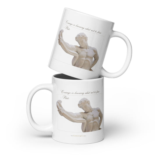 About Courage Glossy Mug in White